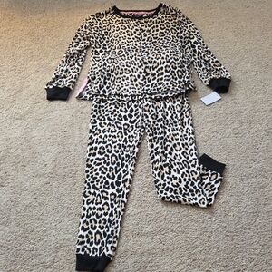 Kate Spade Animal Print Pajama Set with Black Accents